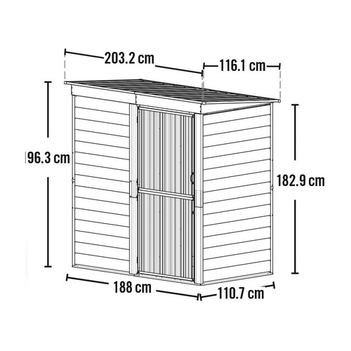 Spacemaker Gerätehaus, BxT: 203 x 116 c...