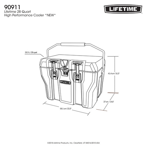 Thumbnail - LIFETIME Kühlbox, grau, Polyethylen (PE), BxHxT: 55 x 41 x 37 cm - silberfarben
