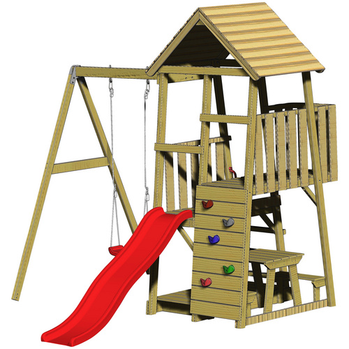 WENDITOYS Kletterspielturm »Gorilla«, BxHxT: 270 x 270 x 290 cm, natur - braun