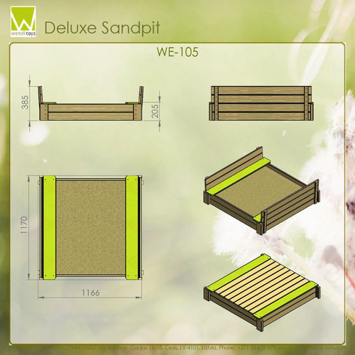 WENDITOYS Sandkasten, BxL: 120 cm x 120 ...