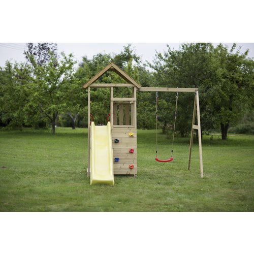 WENDITOYS Kletterspielturm »Pelikan«, BxHxT: 270 x 270 x 280 cm, natur - braun