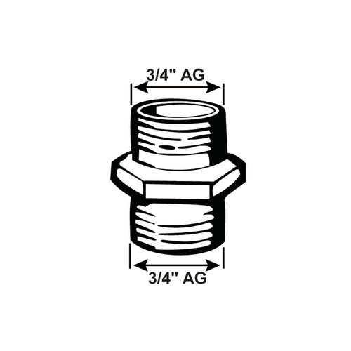 Thumbnail - CORNAT Doppelnippel, Messing - silberfarben