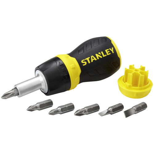 STANLEY Bitschraubendreher, 0-66-358, Längsschlitz | PH | PZ, mit 6 Bits - gelb