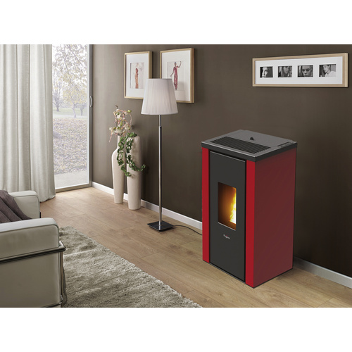 PEGASO Pelletofen »Vera«, 7 kw, WiFi-fähig, BxHxT: 45 x 89,5 x 45,5 cm - rot (Rabatt: 8 %)