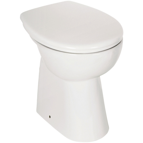 AquaSu Stand-WC spülrandlos mit WC-Sitz +7 cm Weiß