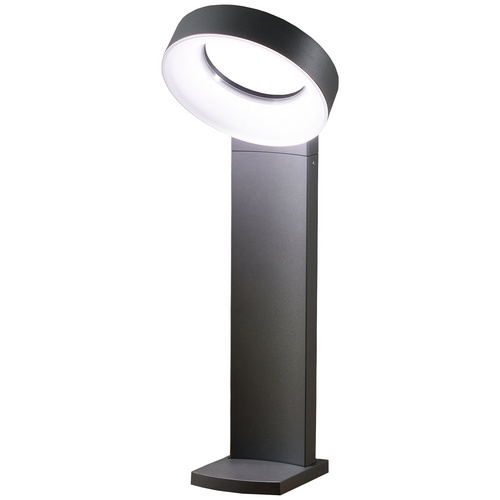 Moderne LED Wegeleuchte Asti aus Aluminium in anthrazit und opalem Acrylglas in milchig, IP44