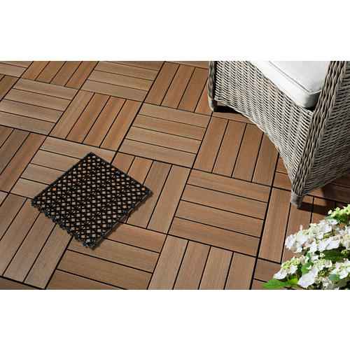 Thumbnail - Mr. GARDENER WPC-Fliese, BxL: 30 x 30 cm, graubraun