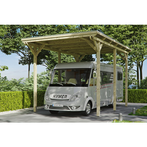 SKANHOLZ Carport »Emsland 1«, BxT: 404 x 604 cm, Firsthöhe: 372 cm, unbehandelt – braun