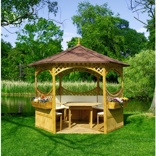 Promadino Pavillon Palma mit Bitumenschindeldach Set kompl