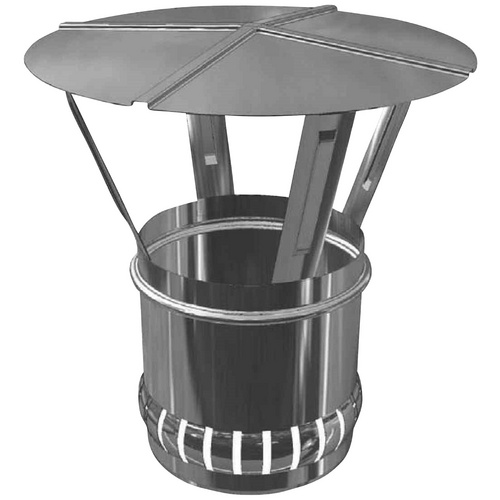 Zitec Ofenrohr, 150 mm, inkl. Regenhaube