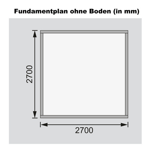KARIBU Ferienhaus »Talkau 6«, Holz, BxHxT: 274 x 234 x 274 cm (Außenmaße inkl. Dachüberstand) - grau |  Fichte  |  7,29 m²
