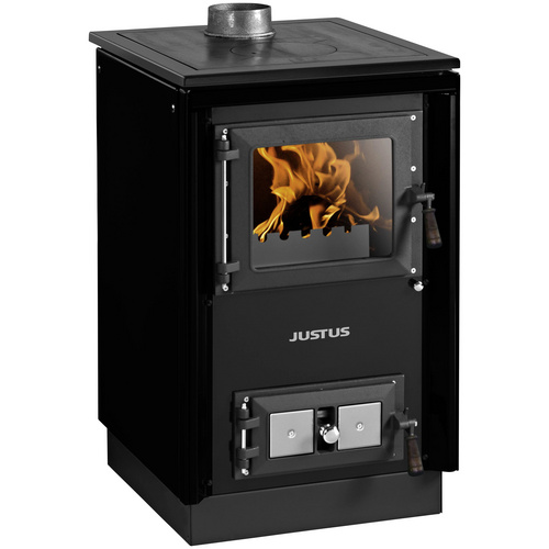 JUSTUS Festbrennstoffherd »Rustico-50 2.0«, Emaille, 7 kW – schwarz