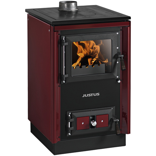 JUSTUS Festbrennstoffherd »Rustico-50 2.0«, Emaille, 7 kW – rot