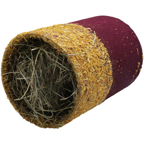 HUGRO Nager-Knabbertunnel »Heu-Duett«, 680 g, Hibiskus/Hirse/Ringelblume/Rosenblätter
