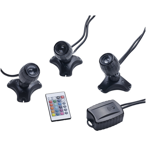 PONTEC LED-Scheinwerfer »Pontec PondoStar LED RGBW Set 3«, W, Kunststoff, schwarz