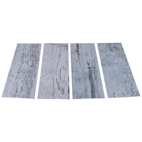 MySpotti Duscheinlage Klebefliese stepon Wood Light Blue, B: 30 cm, L: 10 cm, Set, 4-tlg., antirutsch