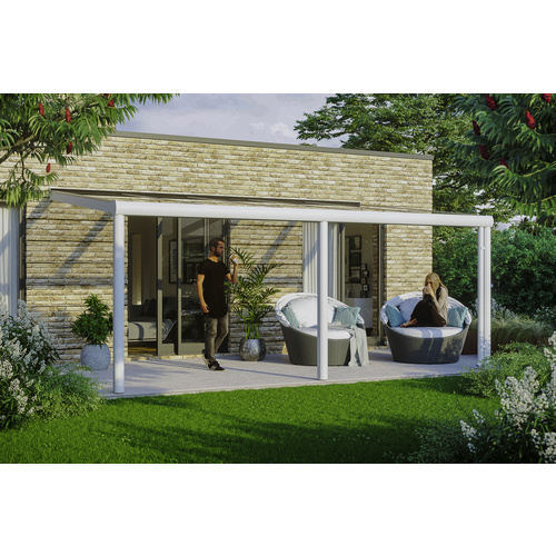 Thumbnail - SKANHOLZ Terrassenüberdachung »Garda«, Breite: 541 cm, Dach: Polycarbonat (PC), weiß - weiss