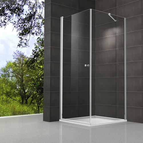 WELLWATER Seitenwand »Smart«, transparent, Glas/Alu/Kunststoff