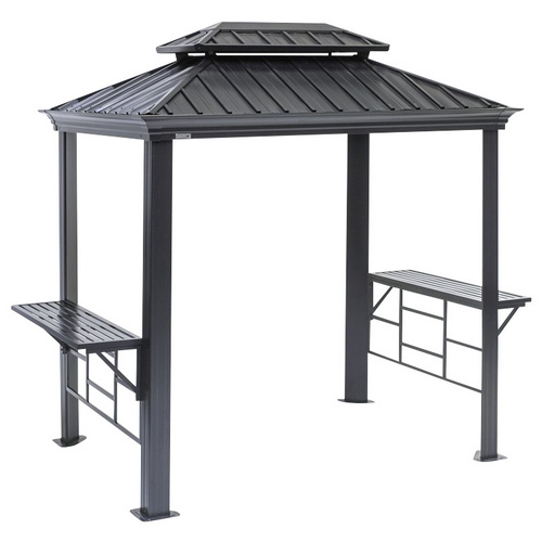 SOJAG Grillpavillon »Messina BBQ«, BxHxT: 292 x 262 x 179 cm, inkl. Dacheindeckung, anthrazit - grau