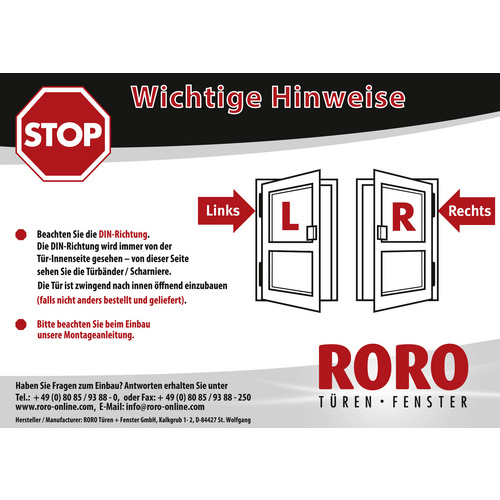 RORO Haustür »Venedig«, Kunststoff, weiß - weiss