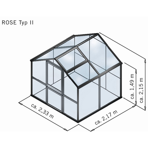 KGT Gewächshaus »Rose«, 5,06 m², Kun...