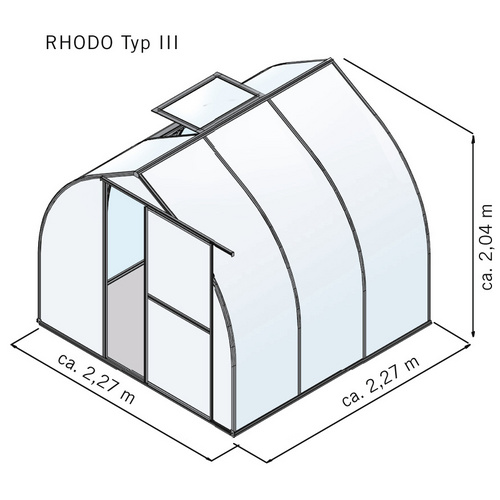 KGT Gewächshaus »Rhodo«, 5,16 m², Ku...