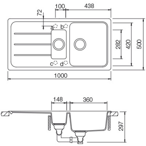 SCHOCK Küchenspüle, Formhaus D-150L As...