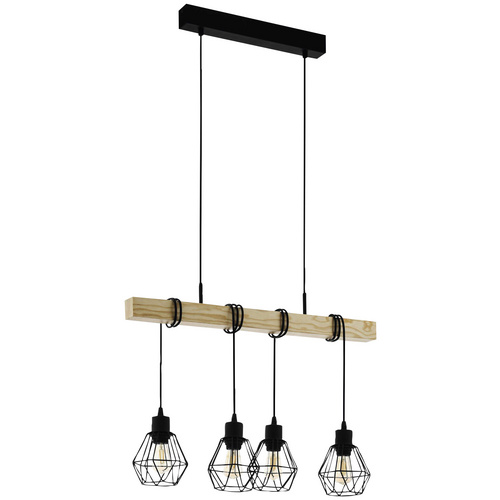 Eglo Pendelleuchte Townshend 5 Schwarz-Braun EEK: A++-E