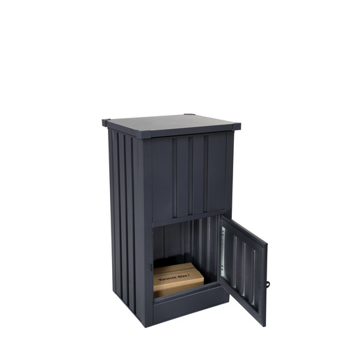 Thumbnail - FLORAWORLD Paketbox, aus Stahl, 63x109x55cm (BxHxT), 377,69 Liter - grau
