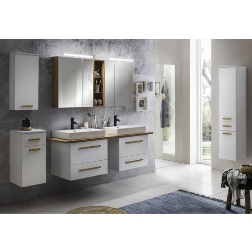 Thumbnail - SCHILDMEYER Spiegelschrank »Duo«, BxHxT: 141,6 x 71 x 16 cm, 4-türig, eiche - braun