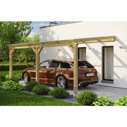 SKANHOLZ Carport »Vogtland«, BxT: 300 x 541 cm, Firsthöhe: 262 cm, unbehandelt – beige