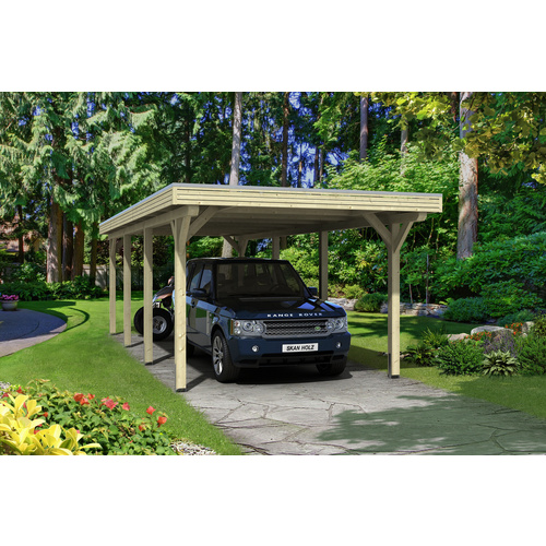 SKANHOLZ Carport »Spessart«, BxT: 355 x 846 cm, Firsthöhe: 243 cm, unbehandelt - beige