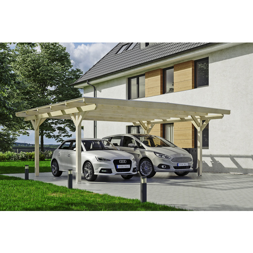 Thumbnail - SKANHOLZ Carport »Odenwald«, BxT: 640 x 541 cm, Firsthöhe: 244 cm, unbehandelt - beige