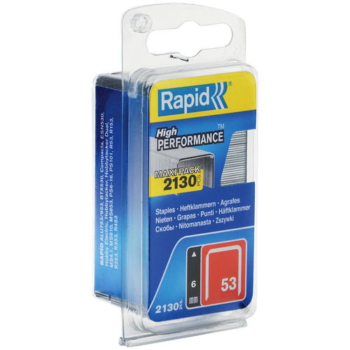 RAPID Tackerklammern, 8 mm, Heftklammer Typ 53, 2000 St., in Blisterverpackung - silberfarben