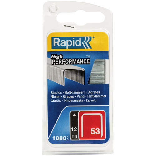 RAPID Tackerklammern, 12 mm, Heftklammer Typ 53, 1080 St., in Blisterverpackung - silberfarben