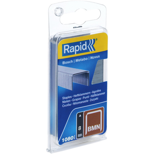 RAPID Tackerklammern, 8 mm, Heftklammer Typ BMN 53, 1080 St., in Blisterverpackung - silberfarben