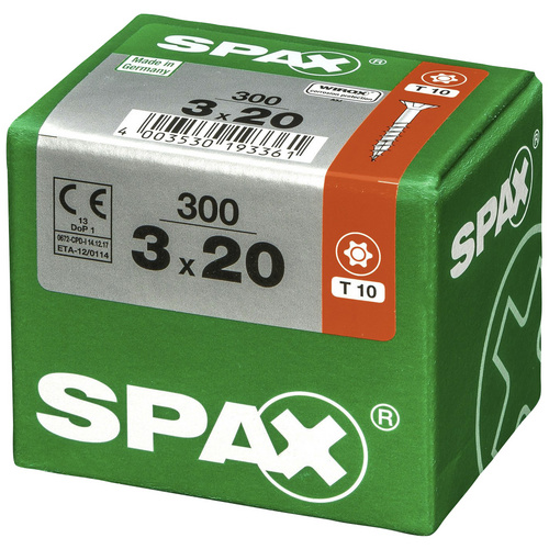 Thumbnail - SPAX Universalschraube, T-STAR plus, 300 Stk., 3 x 20 mm - silberfarben