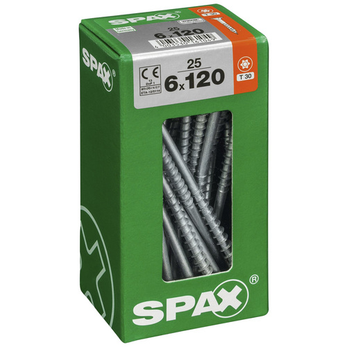 Thumbnail - SPAX Universalschraube, 6 mm, Stahl, 25 Stk., TRX 6x120 L - silberfarben