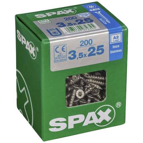 Thumbnail - SPAX Edelstahlschraube, T-STAR plus, 200 Stk., 3,5 x 25 mm - silberfarben