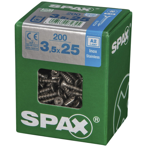 Thumbnail - SPAX Edelstahlschraube, T-STAR plus, 200 Stk., 3,5 x 25 mm - silberfarben