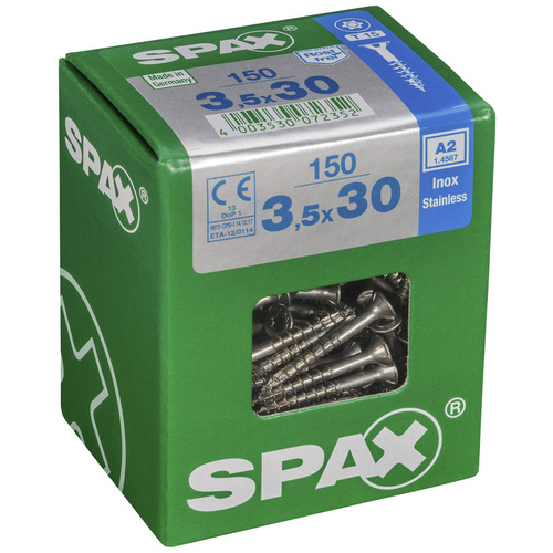 Thumbnail - SPAX Edelstahlschraube, T-STAR plus, 150 Stk., 3,5 x 30 mm - silberfarben