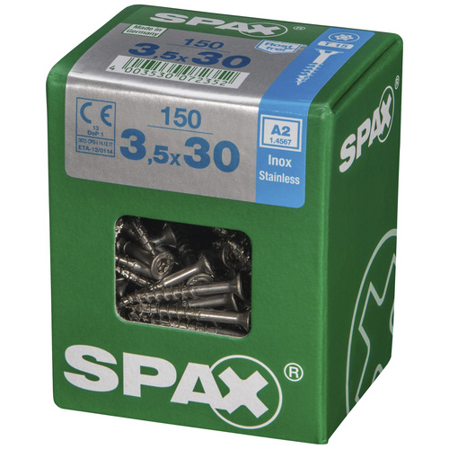 Thumbnail - SPAX Edelstahlschraube, T-STAR plus, 150 Stk., 3,5 x 30 mm - silberfarben