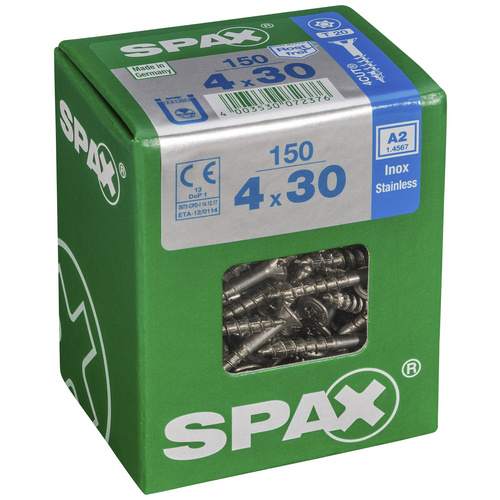 Thumbnail - SPAX Edelstahlschraube, T-STAR plus, 150 Stk., 4 x 30 mm - silberfarben