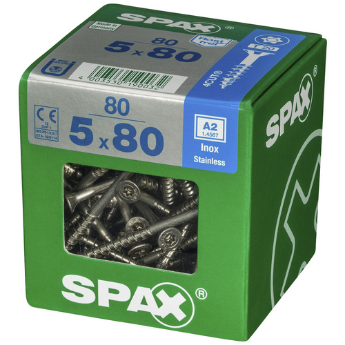 Thumbnail - SPAX Edelstahlschraube, T-STAR plus, 80 Stk., 5 x 80 mm - silberfarben