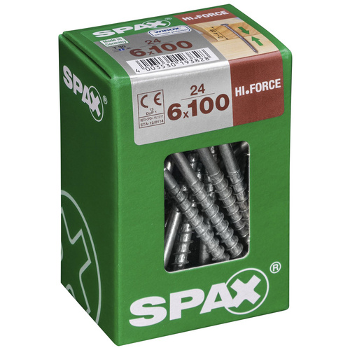 Thumbnail - SPAX Holzbauschraube, 6 mm, Stahl, 24 Stk., HI.FORCE  6X100 L - silberfarben
