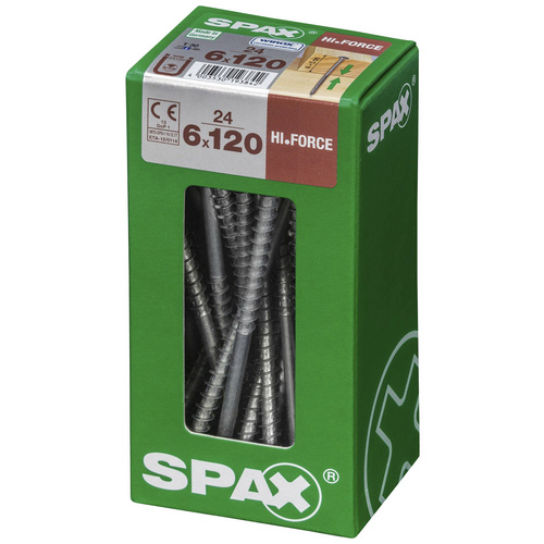 Thumbnail - SPAX Holzbauschraube, 6 mm, Stahl, 24 Stk., HI.FORCE  6X120 L - silberfarben