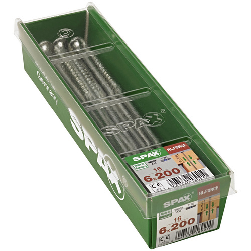 Thumbnail - SPAX Holzbauschraube, 6 mm, Stahl, 16 Stk., HI.FORCE  6x200 M - silberfarben