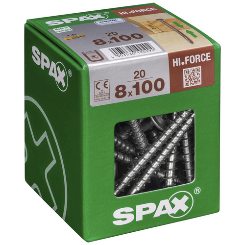 Thumbnail - SPAX Holzbauschraube, 8 mm, Stahl, 20 Stk., HI.FORCE 8x100 XL - silberfarben