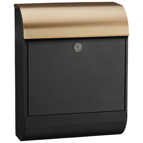 ME-FA Briefkasten »872 Pearl«, BxHxT: 35,7 x 45,2 x 17 cm, Stahl/Kupfer – schwarz