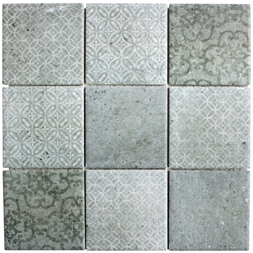 HuH Mosaik Mosaikfliese »Retro«, BxL: 29,8 x 29,8 cm, Wandbelag/Bodenbelag – grau